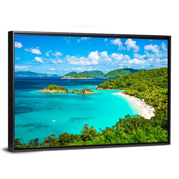 View Of Trunk Bay Canvas Wall Art-3 Horizontal-Gallery Wrap-25" x 16"-Tiaracle