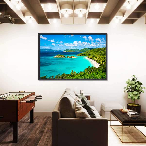 View Of Trunk Bay Canvas Wall Art-3 Horizontal-Gallery Wrap-25" x 16"-Tiaracle