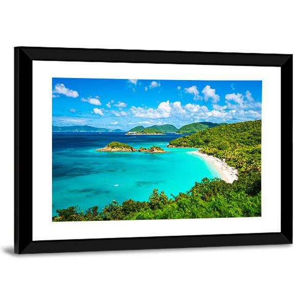 View Of Trunk Bay Canvas Wall Art-3 Horizontal-Gallery Wrap-25" x 16"-Tiaracle