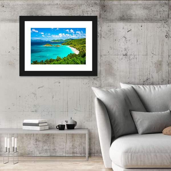 View Of Trunk Bay Canvas Wall Art-3 Horizontal-Gallery Wrap-25" x 16"-Tiaracle