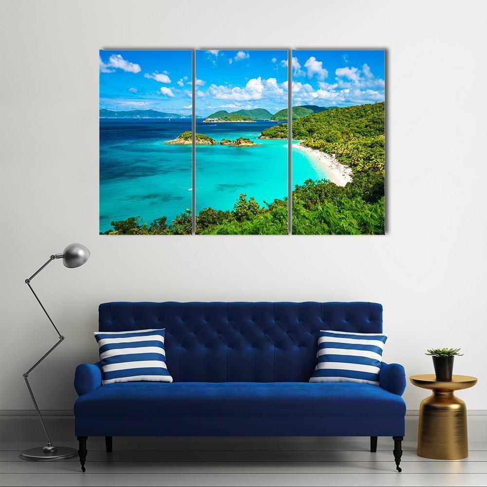 View Of Trunk Bay Canvas Wall Art-3 Horizontal-Gallery Wrap-37" x 24"-Tiaracle