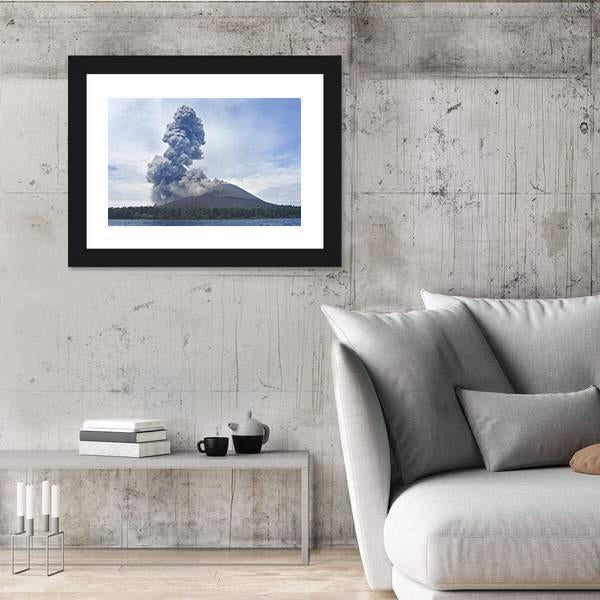 View Of Volcano Eruption Anak Krakatau Indonesia Canvas Wall Art-3 Horizontal-Gallery Wrap-25" x 16"-Tiaracle