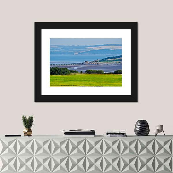 View Towards The Cramond Island Canvas Wall Art-1 Piece-Framed Print-20" x 16"-Tiaracle