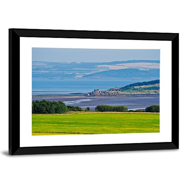View Towards The Cramond Island Canvas Wall Art-3 Horizontal-Gallery Wrap-25" x 16"-Tiaracle