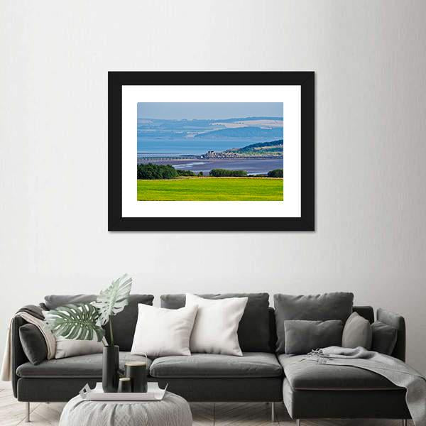 View Towards The Cramond Island Canvas Wall Art-3 Horizontal-Gallery Wrap-25" x 16"-Tiaracle