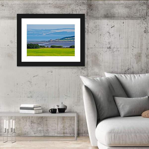 View Towards The Cramond Island Canvas Wall Art-3 Horizontal-Gallery Wrap-25" x 16"-Tiaracle
