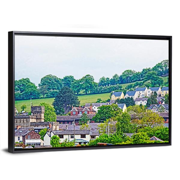 Village With Old Houses In Brecknockshire Canvas Wall Art-3 Horizontal-Gallery Wrap-25" x 16"-Tiaracle