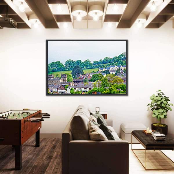 Village With Old Houses In Brecknockshire Canvas Wall Art-3 Horizontal-Gallery Wrap-25" x 16"-Tiaracle