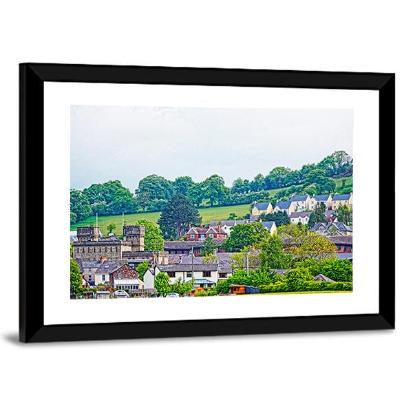 Village With Old Houses In Brecknockshire Canvas Wall Art-3 Horizontal-Gallery Wrap-25" x 16"-Tiaracle