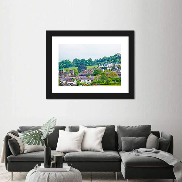 Village With Old Houses In Brecknockshire Canvas Wall Art-3 Horizontal-Gallery Wrap-25" x 16"-Tiaracle
