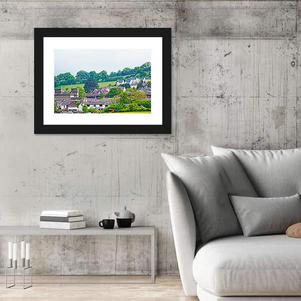 Village With Old Houses In Brecknockshire Canvas Wall Art-3 Horizontal-Gallery Wrap-25" x 16"-Tiaracle