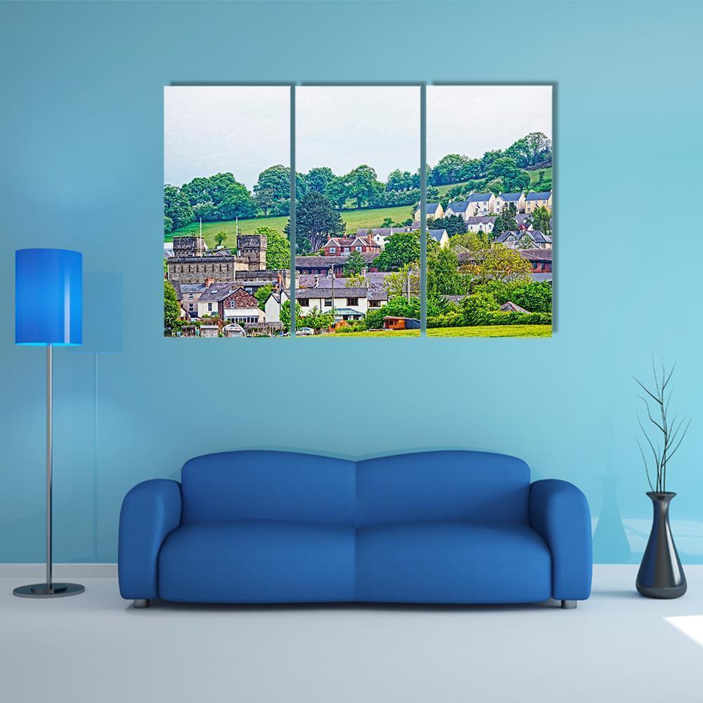 Village With Old Houses In Brecknockshire Canvas Wall Art-3 Horizontal-Gallery Wrap-37" x 24"-Tiaracle