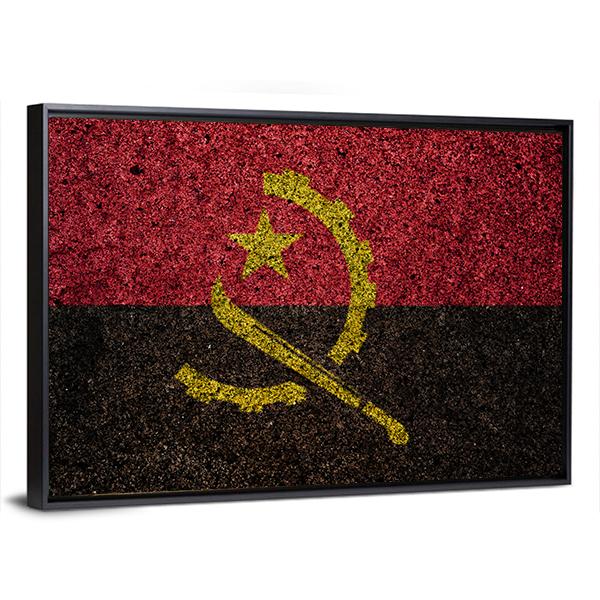 Vintage Angola Flag Canvas Wall Art-3 Horizontal-Gallery Wrap-25" x 16"-Tiaracle