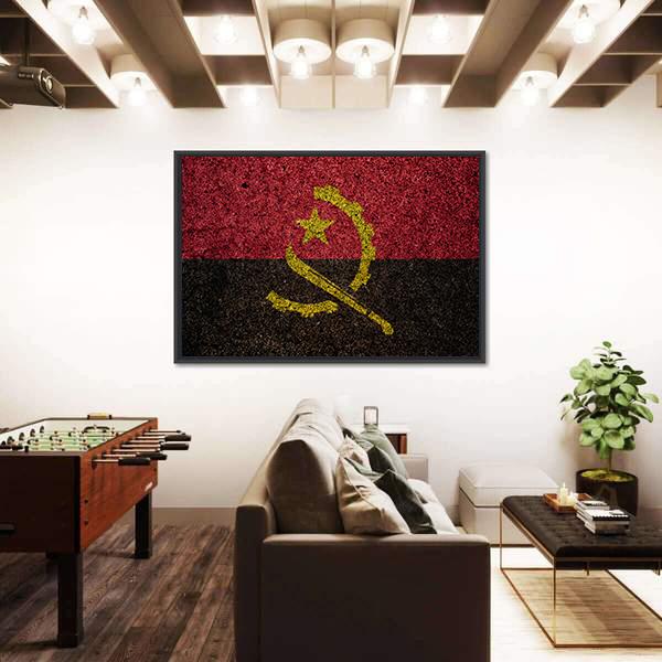 Vintage Angola Flag Canvas Wall Art-3 Horizontal-Gallery Wrap-25" x 16"-Tiaracle