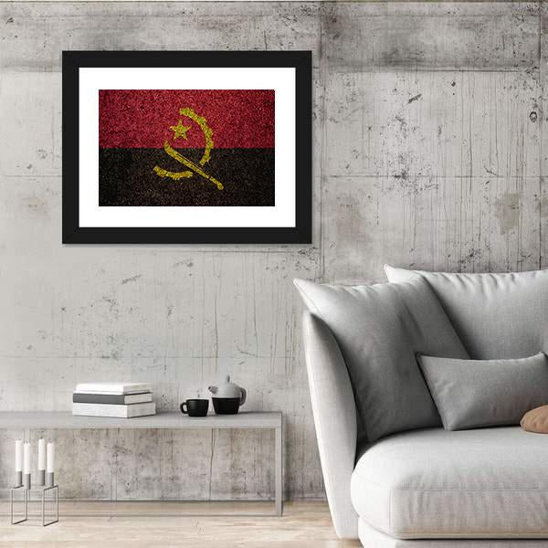 Vintage Angola Flag Canvas Wall Art-3 Horizontal-Gallery Wrap-25" x 16"-Tiaracle