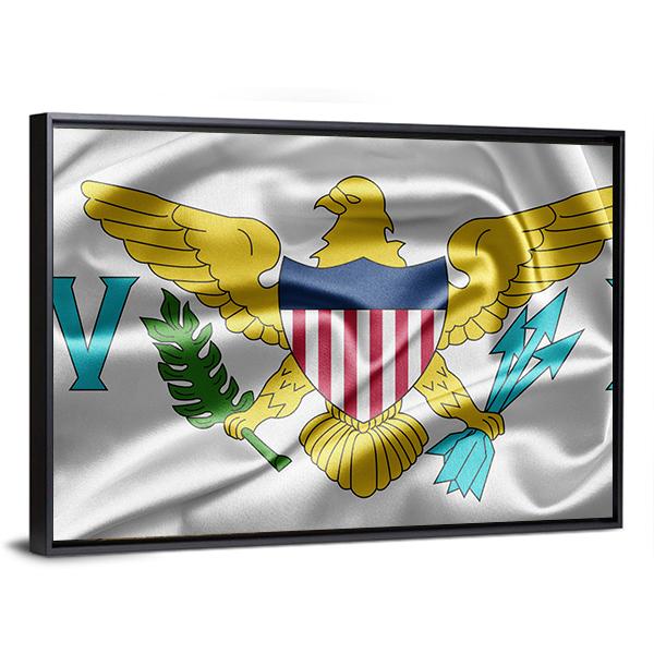 Virgin Islands Of The United States Flag Canvas Wall Art-3 Horizontal-Gallery Wrap-25" x 16"-Tiaracle