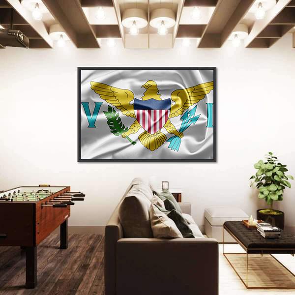Virgin Islands Of The United States Flag Canvas Wall Art-3 Horizontal-Gallery Wrap-25" x 16"-Tiaracle