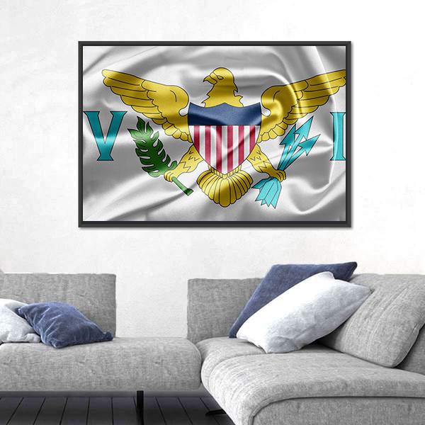 Virgin Islands Of The United States Flag Canvas Wall Art-3 Horizontal-Gallery Wrap-25" x 16"-Tiaracle