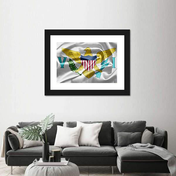 Virgin Islands Of The United States Flag Canvas Wall Art-3 Horizontal-Gallery Wrap-25" x 16"-Tiaracle