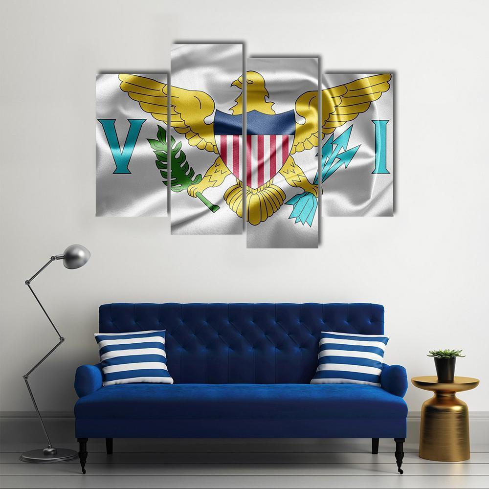 Virgin Islands Of The United States Flag Canvas Wall Art-4 Pop-Gallery Wrap-50" x 32"-Tiaracle