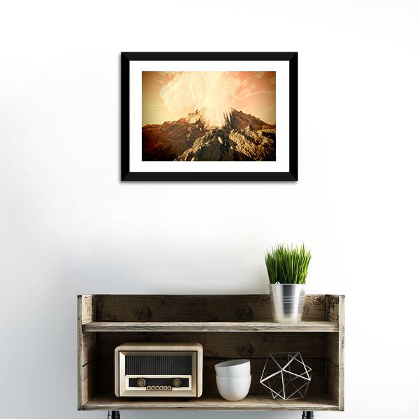 Volcanic Eruption Canvas Wall Art-1 Piece-Framed Print-20" x 16"-Tiaracle