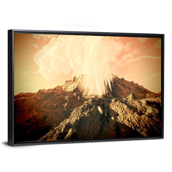 Volcanic Eruption Canvas Wall Art-3 Horizontal-Gallery Wrap-25" x 16"-Tiaracle