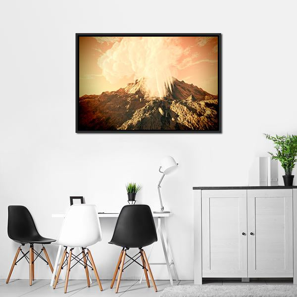 Volcanic Eruption Canvas Wall Art-3 Horizontal-Gallery Wrap-25" x 16"-Tiaracle