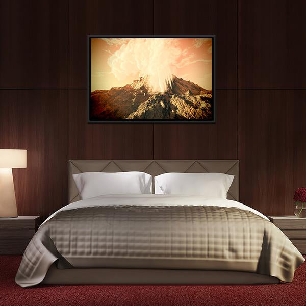 Volcanic Eruption Canvas Wall Art-3 Horizontal-Gallery Wrap-25" x 16"-Tiaracle