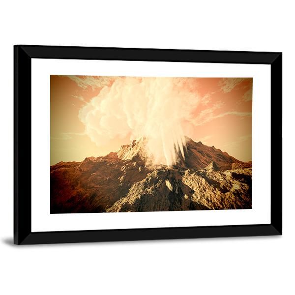 Volcanic Eruption Canvas Wall Art-3 Horizontal-Gallery Wrap-25" x 16"-Tiaracle