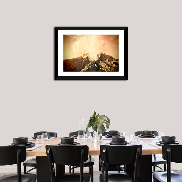 Volcanic Eruption Canvas Wall Art-3 Horizontal-Gallery Wrap-25" x 16"-Tiaracle