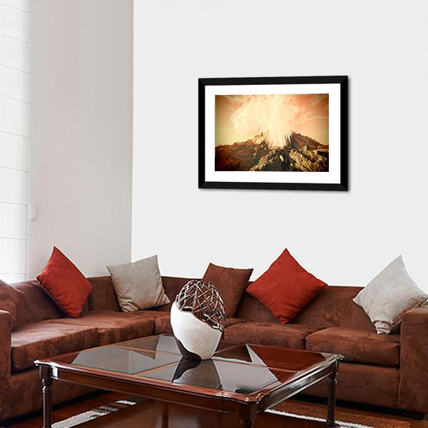 Volcanic Eruption Canvas Wall Art-3 Horizontal-Gallery Wrap-25" x 16"-Tiaracle