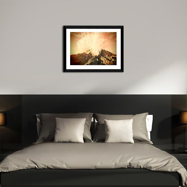 Volcanic Eruption Canvas Wall Art-3 Horizontal-Gallery Wrap-25" x 16"-Tiaracle