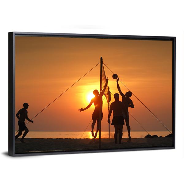 Volley Ball Played On The Beach And Playground Sand Canvas Wall Art-3 Horizontal-Gallery Wrap-25" x 16"-Tiaracle