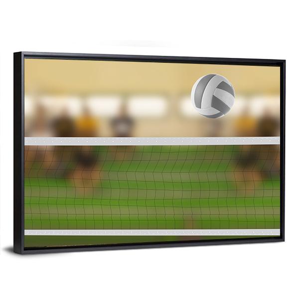 Volleyball Court With Volleyball Ball Canvas Wall Art-3 Horizontal-Gallery Wrap-25" x 16"-Tiaracle