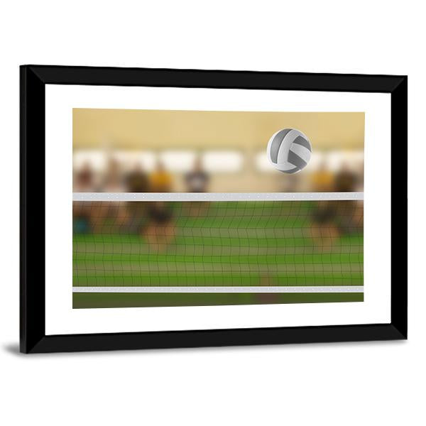 Volleyball Court With Volleyball Ball Canvas Wall Art-3 Horizontal-Gallery Wrap-25" x 16"-Tiaracle