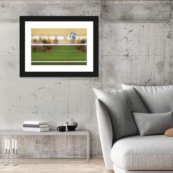 Volleyball Court With Volleyball Ball Canvas Wall Art-3 Horizontal-Gallery Wrap-25" x 16"-Tiaracle