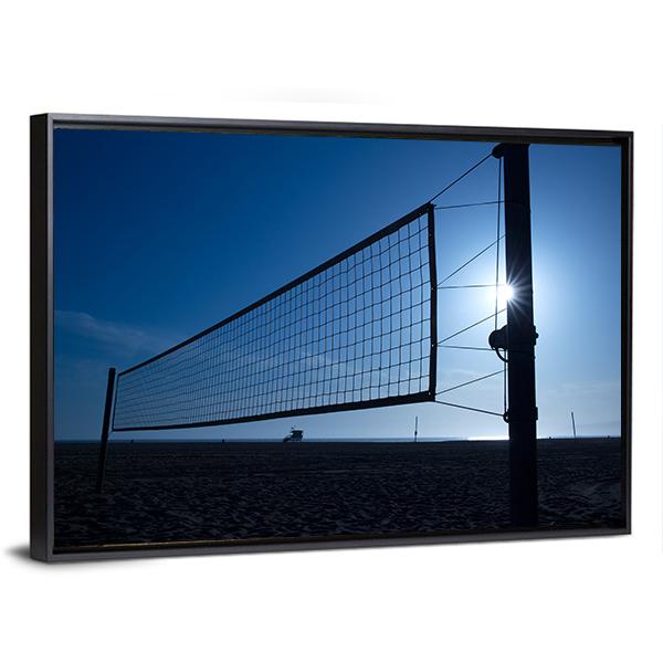 Volleyball Net On Beach Canvas Wall Art-3 Horizontal-Gallery Wrap-25" x 16"-Tiaracle