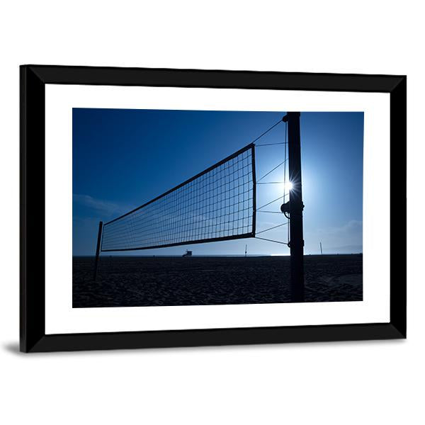 Volleyball Net On Beach Canvas Wall Art-3 Horizontal-Gallery Wrap-25" x 16"-Tiaracle