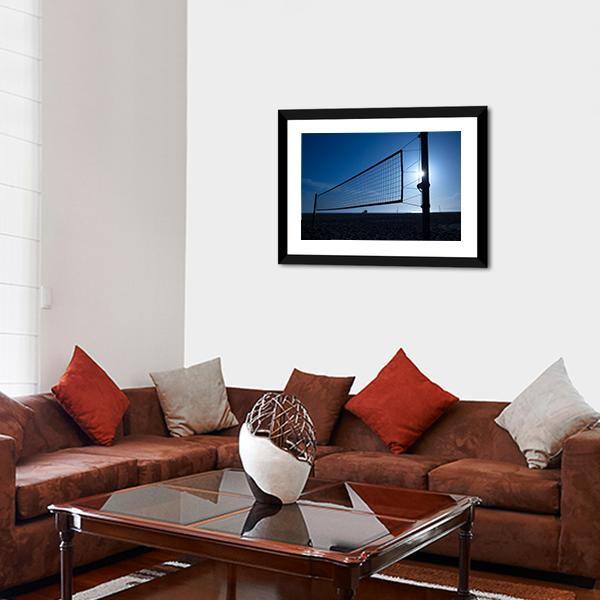 Volleyball Net On Beach Canvas Wall Art-3 Horizontal-Gallery Wrap-25" x 16"-Tiaracle