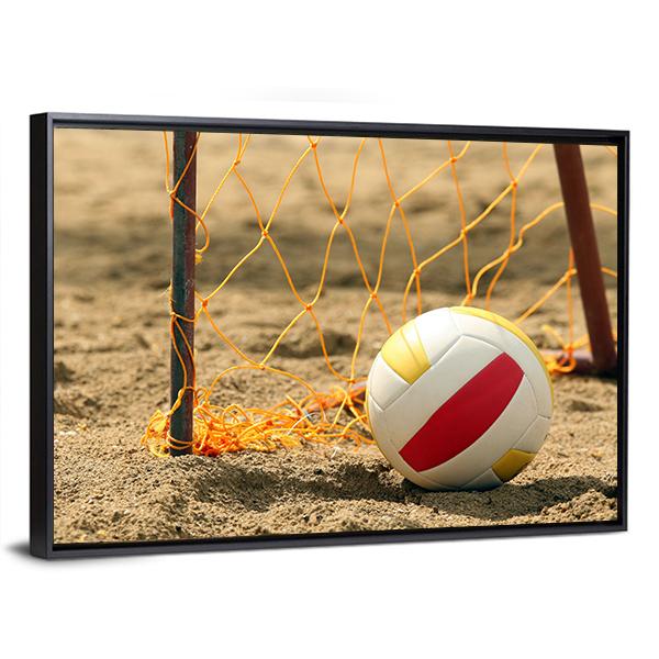 Volleyball On Beach Canvas Wall Art-3 Horizontal-Gallery Wrap-25" x 16"-Tiaracle