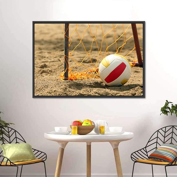 Volleyball On Beach Canvas Wall Art-3 Horizontal-Gallery Wrap-25" x 16"-Tiaracle