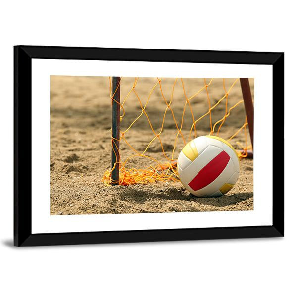 Volleyball On Beach Canvas Wall Art-3 Horizontal-Gallery Wrap-25" x 16"-Tiaracle