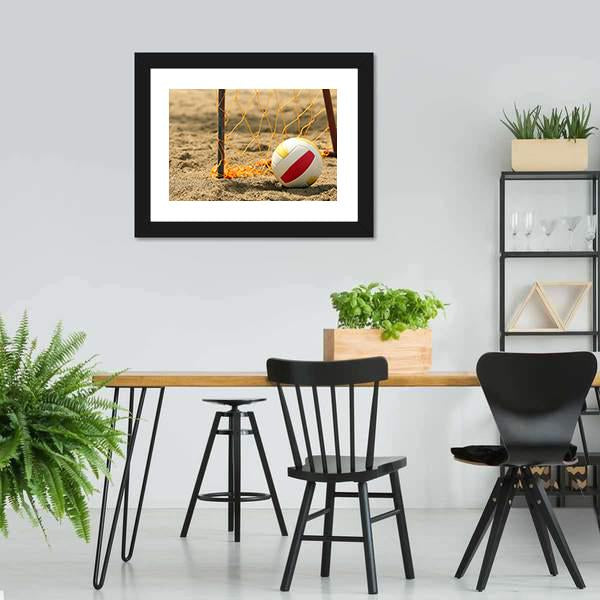 Volleyball On Beach Canvas Wall Art-3 Horizontal-Gallery Wrap-25" x 16"-Tiaracle