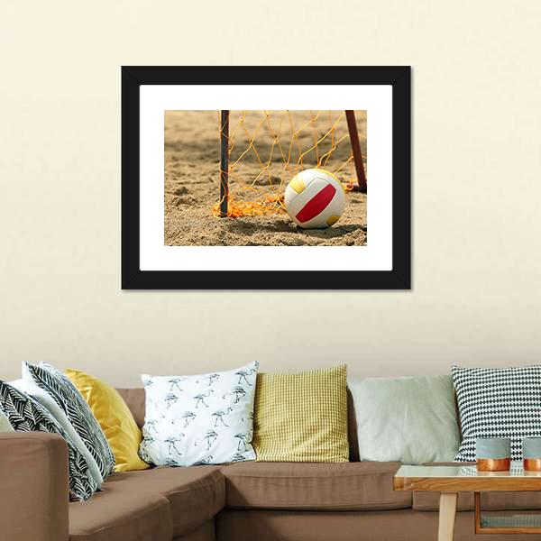 Volleyball On Beach Canvas Wall Art-3 Horizontal-Gallery Wrap-25" x 16"-Tiaracle