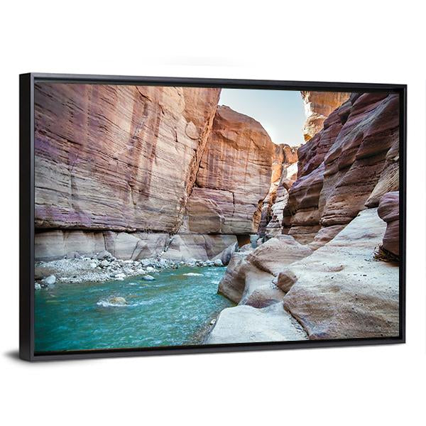 Wadi Hasa Creek Jordan Canvas Wall Art-3 Horizontal-Gallery Wrap-25" x 16"-Tiaracle