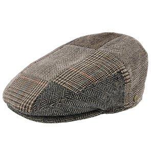 Tribeca - Walrus Hats Graue Ivy Cap aus Tweed mit Patchwork-Muster 