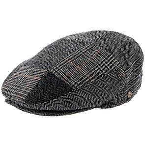 Tribeca - Walrus Hats Graue Ivy Cap aus Tweed mit Patchwork-Muster 