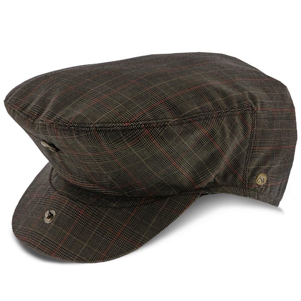 The Fairway - Walrus Hats Ivy Cap aus Polyester mit braunem/rotem Karomuster