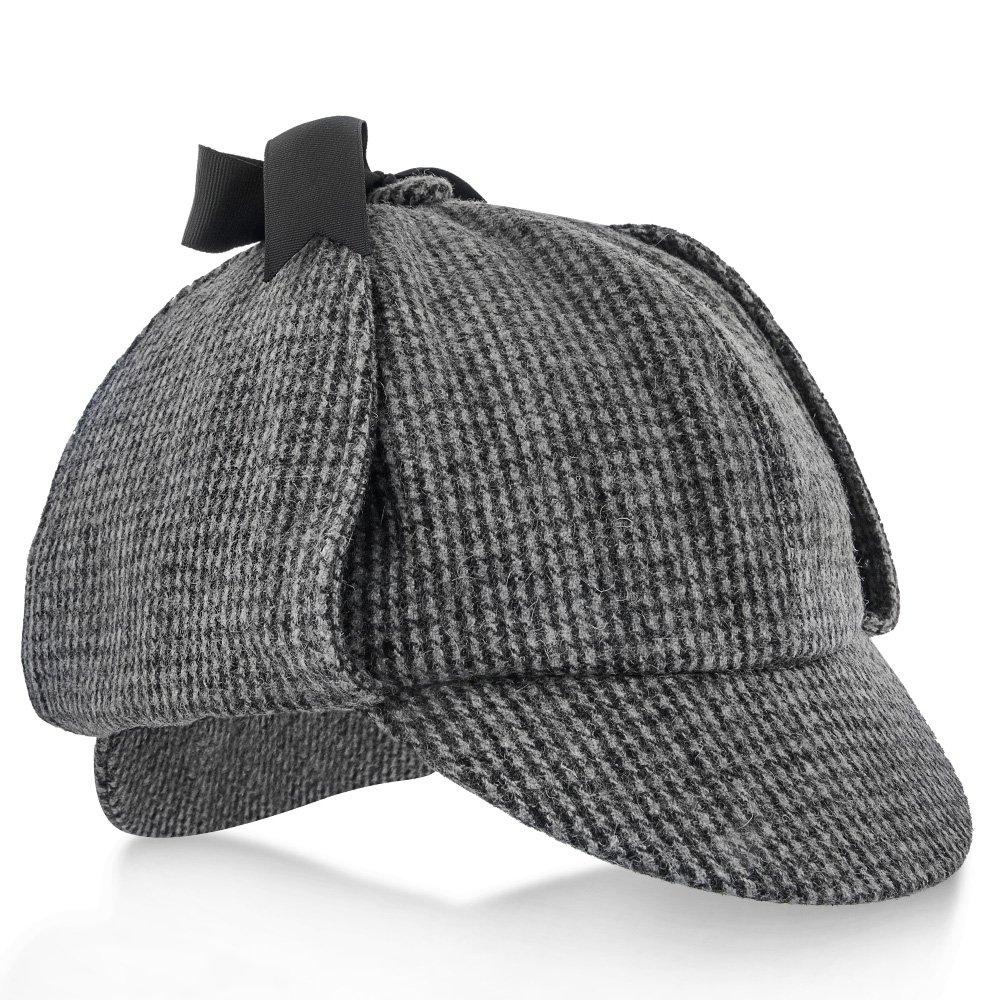 Fox & Hound - Walrus Hats Multi-colored Wool Blend Checkered Sherlock Holmes Deerstalker Hat