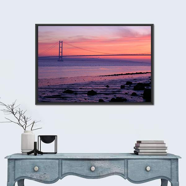Warm Humber Bridge Canvas Wall Art-1 Piece-Floating Frame-24" x 16"-Tiaracle